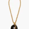 Padlock Necklace Black Horn