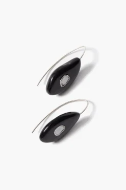 Pebble Earrings Black Horn