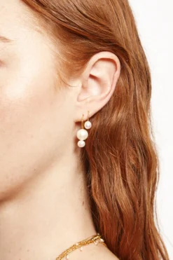 Phoebe Drop Earrings White Pearl