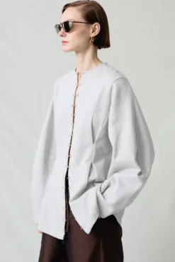 Pinch Waist Cardigan Heather Grey