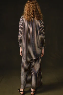Pinstripe Printed Set Blue