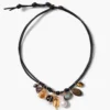 Romy Leather Charm Necklace Black