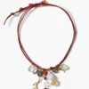 Romy Leather Charm Necklace Red
