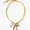 Romy Leather Charm Necklace Yellow