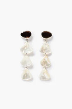 Scale Earrings White MOP