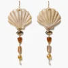 Scallop Drop Earrings Natural Mix
