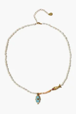 Sedna Evil Eye Necklace Pearl Mix