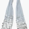 Sequin Cotton Silk Scarf Fog