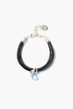Serpentine Cord Bracelet Blue Topaz
