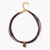 Serpentine Cord Necklace Smoky Quartz