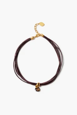 Serpentine Cord Necklace Smoky Quartz