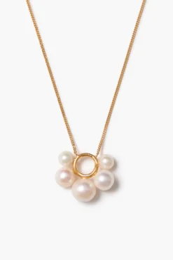 Soleil Pendant Necklace White Pearl