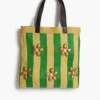 Striped Market Tote Bag Green