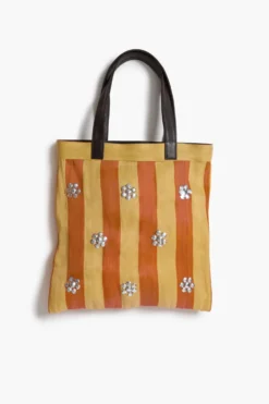 Striped Market Tote Bag Orange