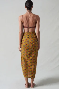 Sunflower Printed Sarong Mustard