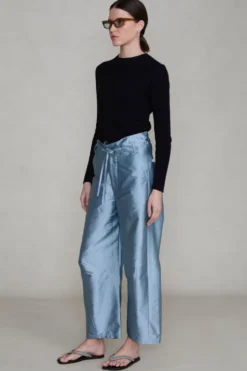 Techno Taffeta Barrel Pant Bath Blue