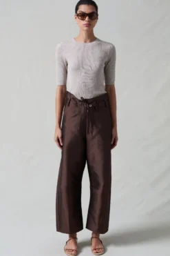 Techno Taffeta Barrel Pant Chocolate