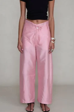 Techno Taffeta Barrel Pant Rose