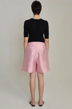 Techno Taffeta Long Shorts Rose