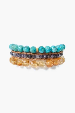 Trinity Bracelet Set Turquoise