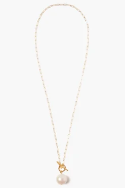 White Freshwater Pearl Toggle Necklace