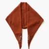 Wool Cashmere Embroidered Bandana Red Clay